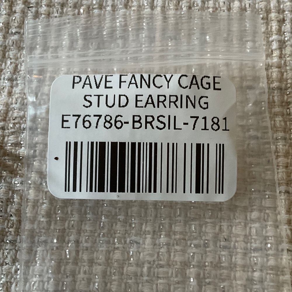 Adina Eden Silver Pave Fancy Cage Stud Earrings - Picture 5 of 5